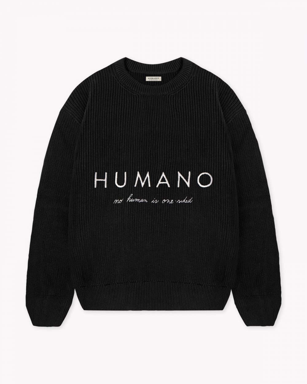 No Human is One-Sided Knit Black