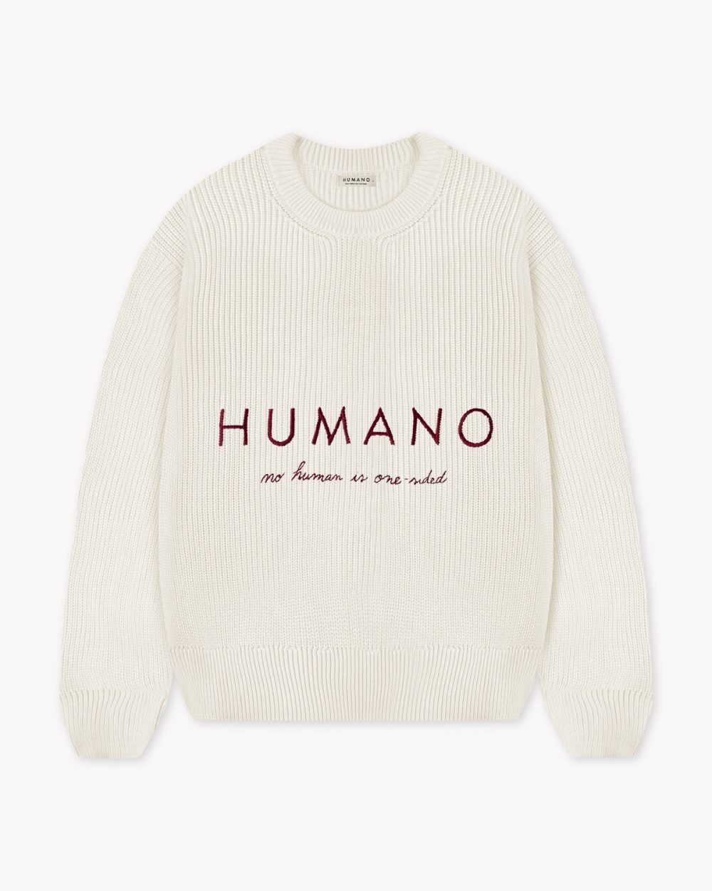 No Human is One-Sided Knit Cream